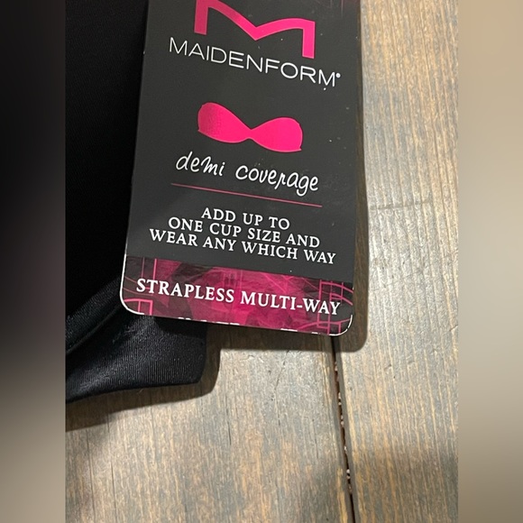 NWT Maidenform Women’s Demi Coverage Solid Black Underwire Strapless 36D #09458 - Picture 3 of 10